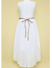 Ivory Flower Girl Dress With Flower Sash